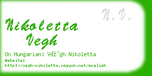 nikoletta vegh business card